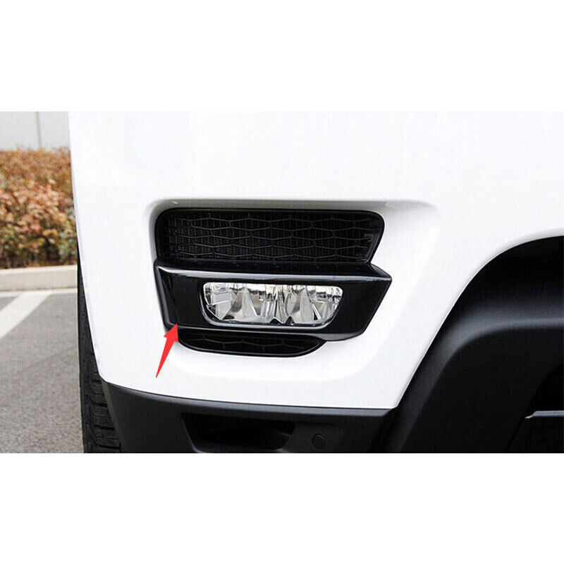 2X Gloss Black Exterior Front Fog Light Frame Trim for Range Rover Sport 2014-17