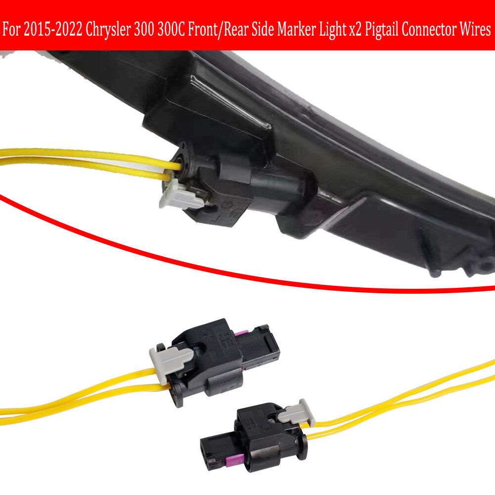 Stock connector wires for 15-22 for Chrysler 300 front or rear marker lights Q