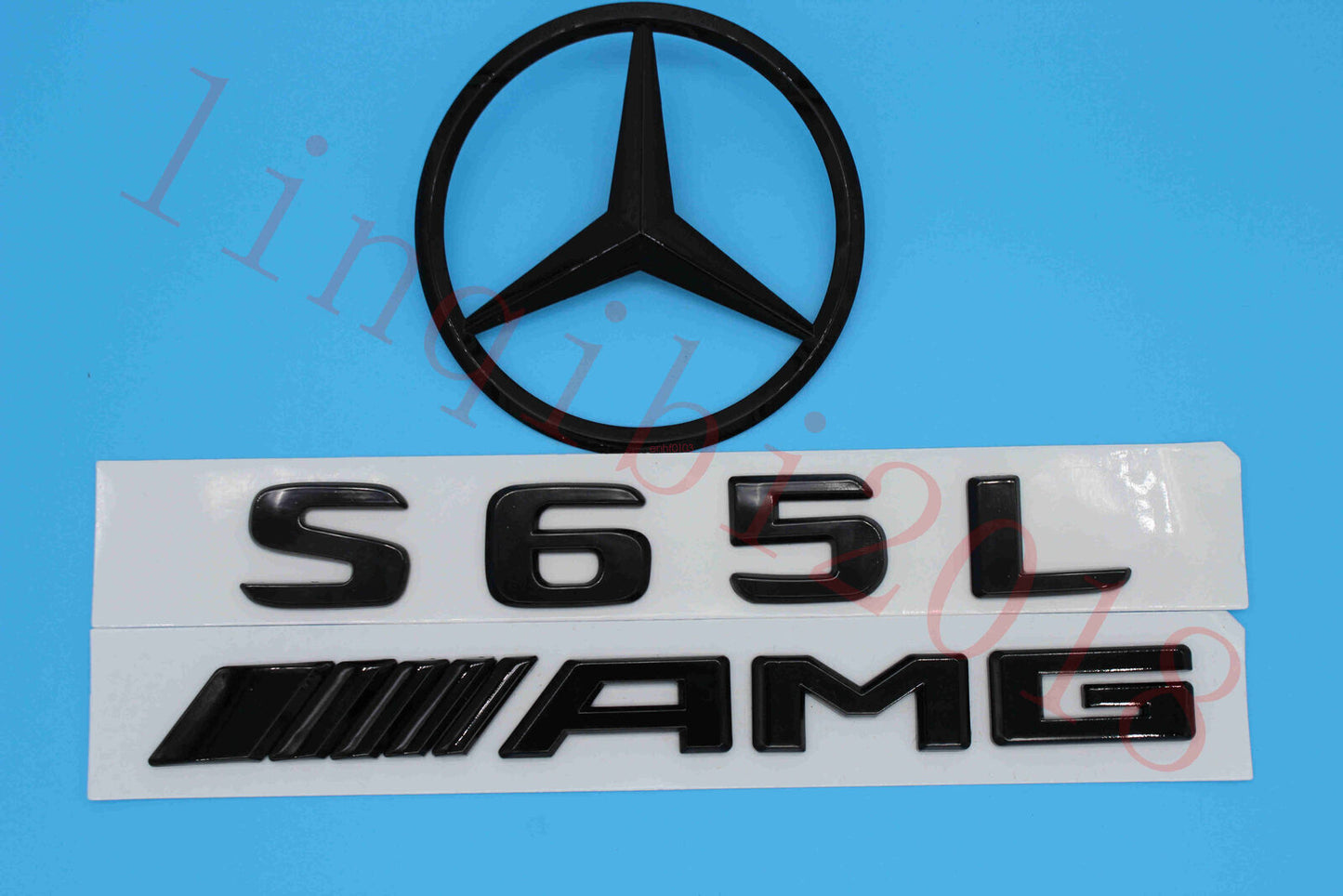 Gloss Black S65L AMG Trunk Logo Sticker Decal Emblem Badge Package for W221 S65L