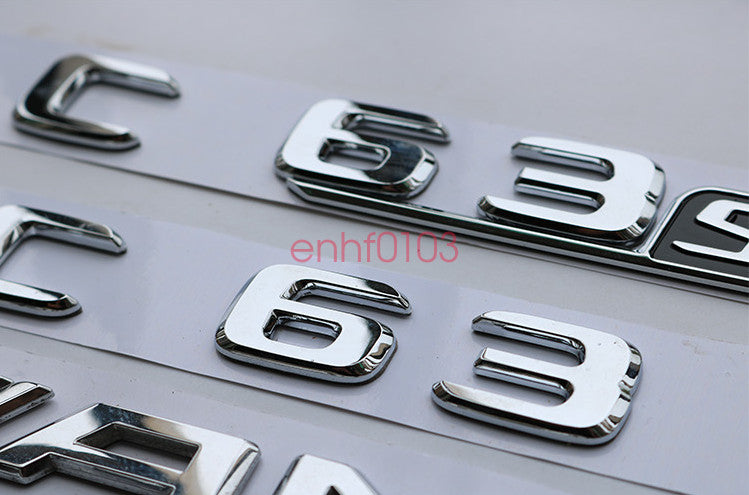 2018 C43 + AMG + BITURBO Letter Trunk Embl Badge Sticker for Mercedes-Benz