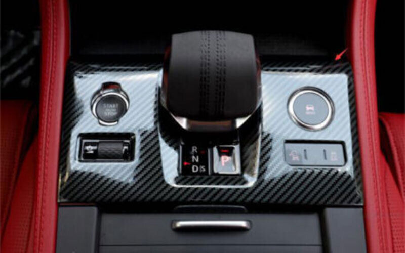Carbon Fiber Steel Central Console Gear Shift Panel for Jaguar F-PACE 2021-2022 Q