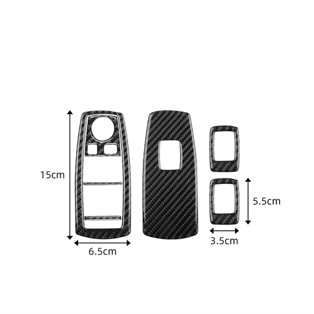 for BMW X3 E83 2004-2010 Window Lift Switch Button Panel Cover Carbon Fiber 7Pcs