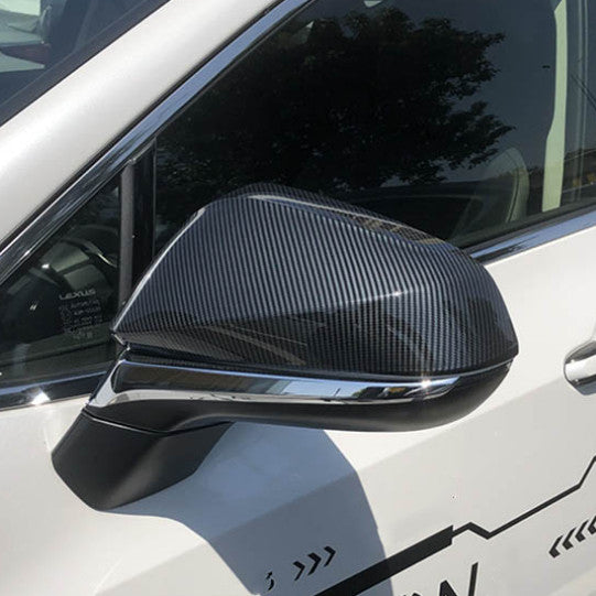 2P Carbon Fiber Side Door Mirror Cover Trim Decor for Lexus RX350 RX450H 2016-24