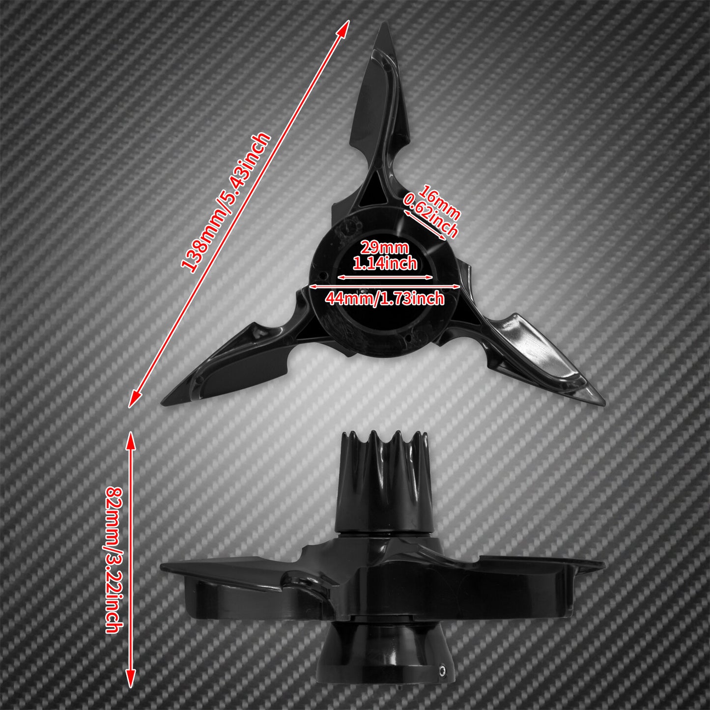 ABS Spun Blade Spinning Front Axle Cap Nut Cover Fit for Harley FLH XL 883 Dyna