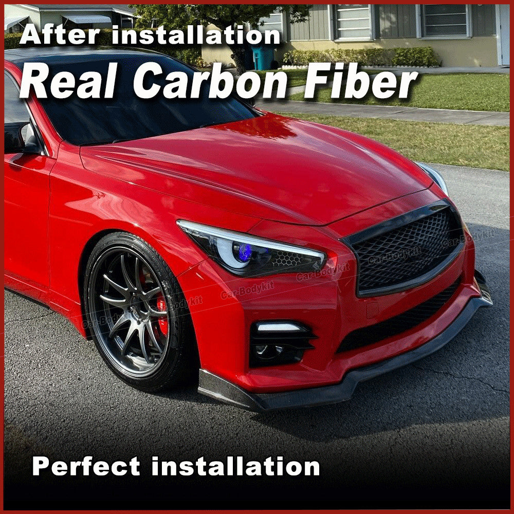 for Infiniti Q50 Base Sedan 2018-2020 REAL Carbon Fiber Front Bumper Lip Spoiler