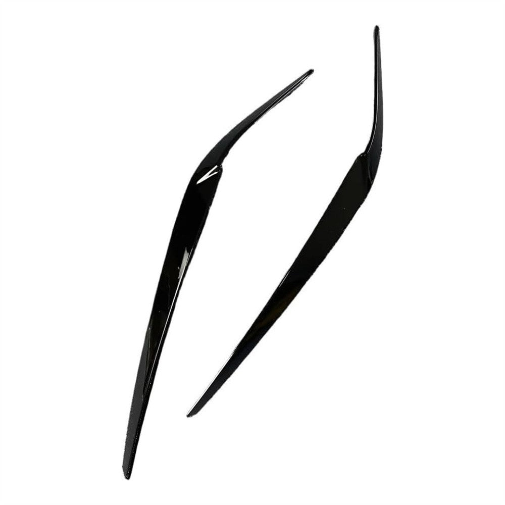 Gloss Black Headlight Eyebrow Eyelid Trim for BMW 5 Series G30 525i 530i 2017-23