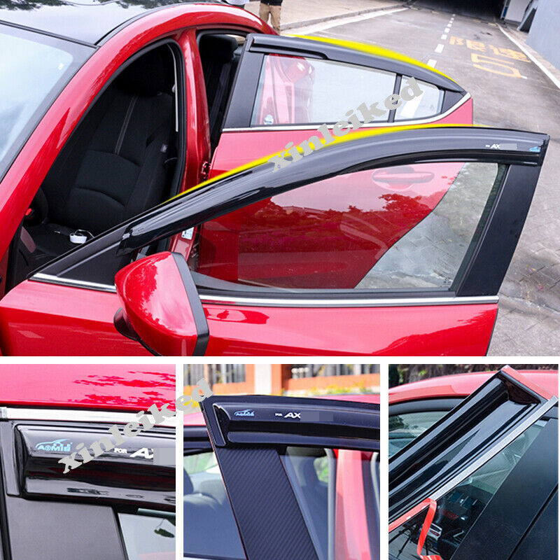 Smoke Window Sun Vent Visor Rain Guards Deflectors for Mazda 3 Axela 2014-2018