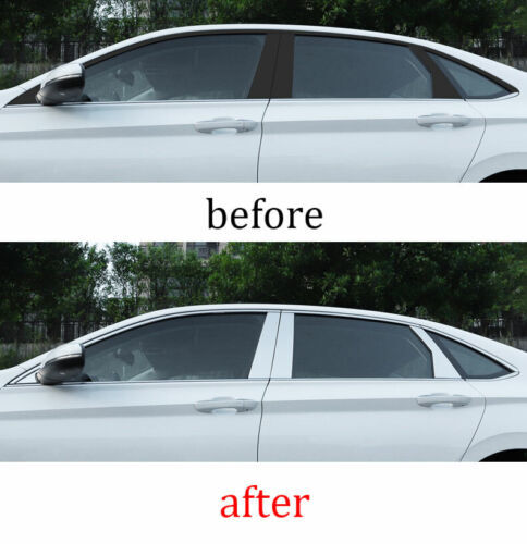 Window Molding Trim Decor Strips Steel For 2019-2021 for Volkswagen for Jetta Mk7 Silver