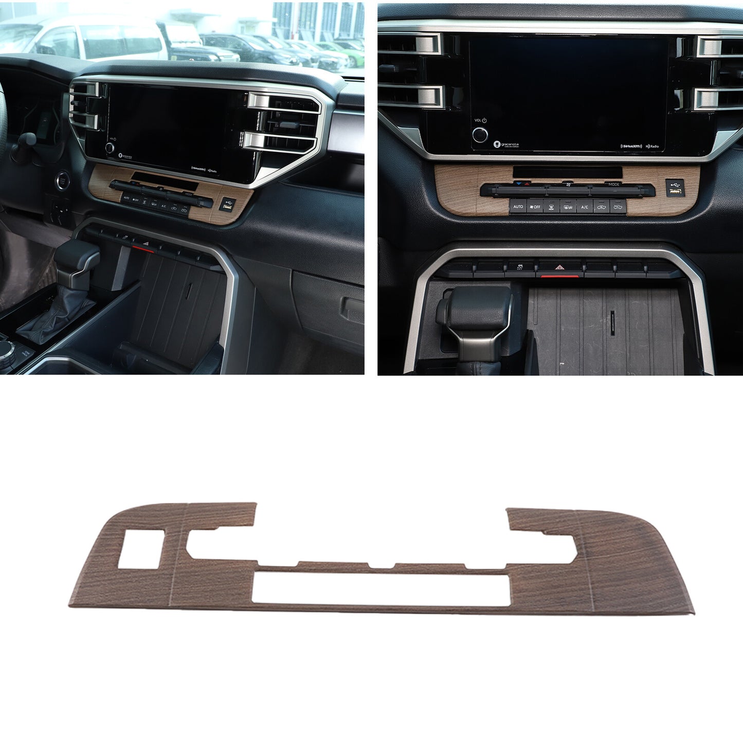 ABS Carbon Fiber Center Gear Shift Panel Cover Trim for Tacoma 2016 - 2020- v