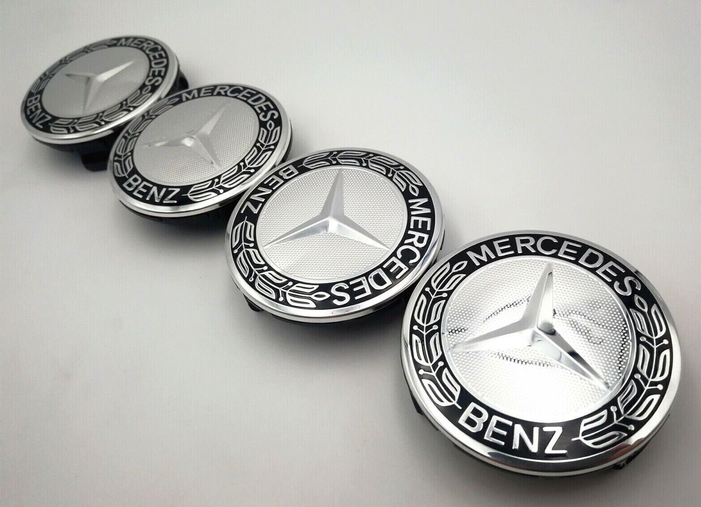 Set of 4 75MM Wheel Center Caps Hubcaps for AMG Black Wreath