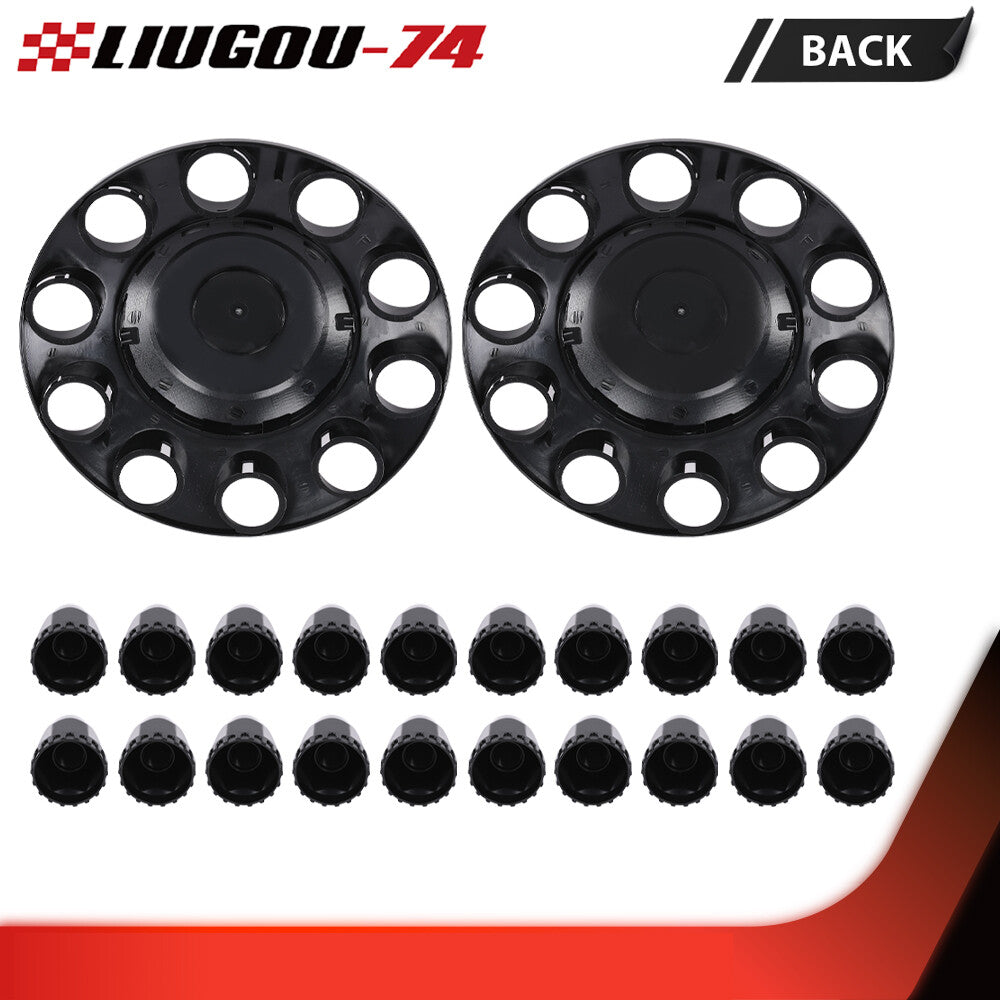 Black front wheel cover, hub axle half-plastic ABS, 33mm nut cover, 1 pair Q