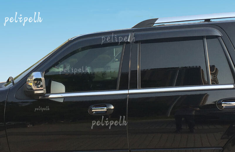 for Lincoln for Navigator 2018-24 Black Window Visors Sun Rain Guard Vent Deflectors