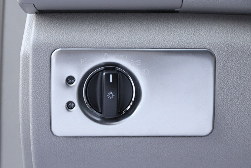 for Benz R-Class W251 2007-2018 Silver Steel Headlight Button Frame Cover