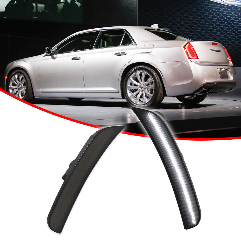 Smoked Lens White LED Rear Side Marker Lights for 2015-UP for for CHRysler 300 300C- v