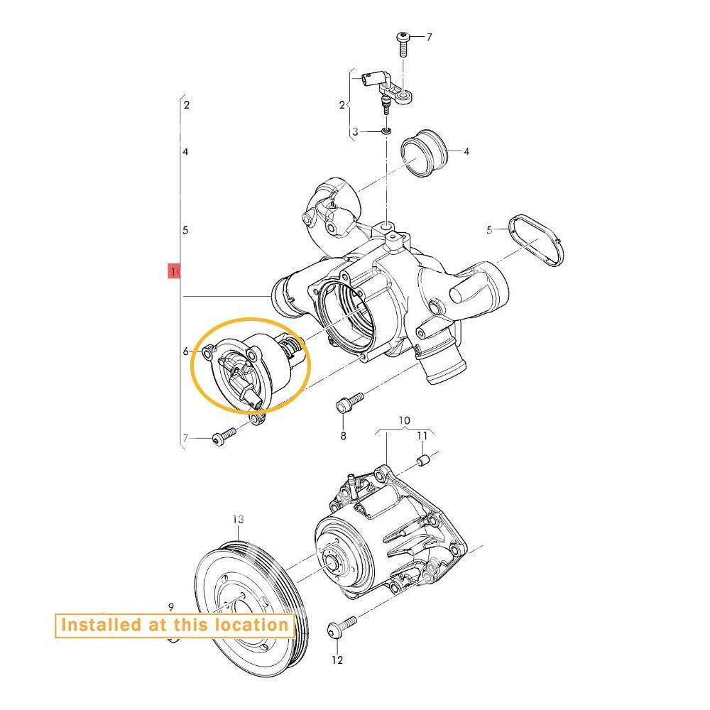 Equipment Manufacturer Thermostat for Bentley Flying Spur and New GT: 07P121115J