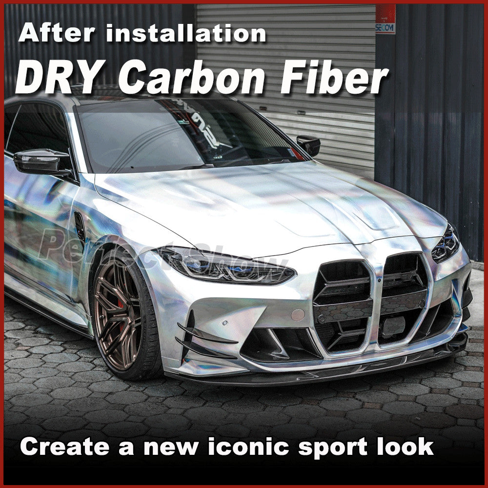 for BMW G80 M3 G82 G83 M4 2021-22 DRY CARBON Front Bumper Splitters Canard Fins