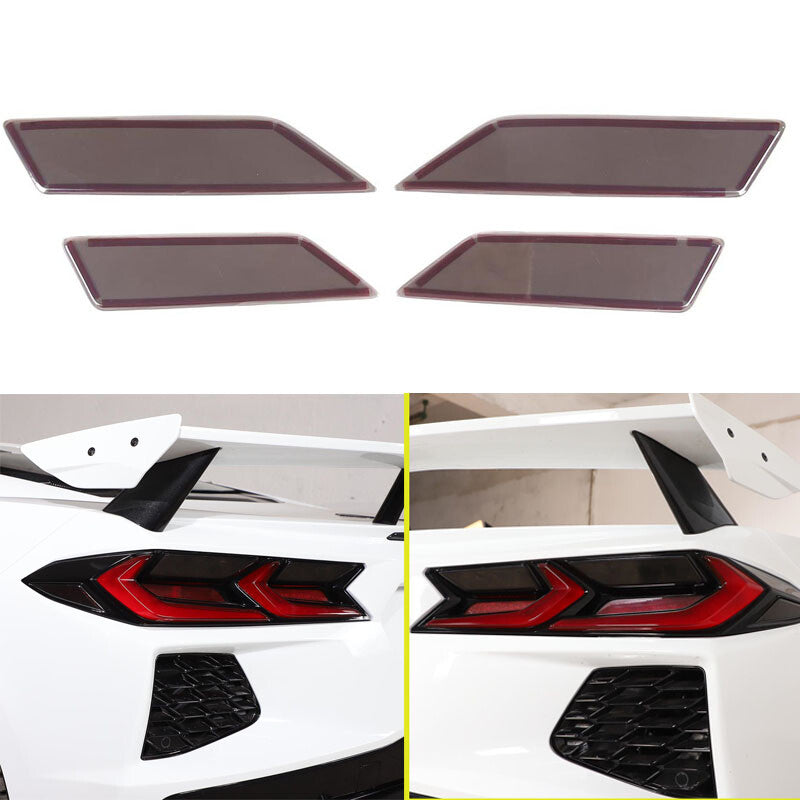 Smoked Rear Taillight Shade Trim Kit (4 Pieces) for Corvette C8 (2020-23) n