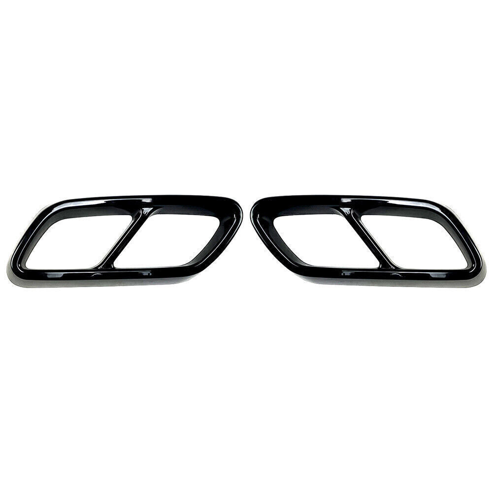 for Mercedes C-Class W206 Glossy Black Rear Exhaust Muffler Tail Pipe Cover Trim