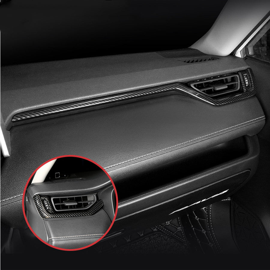 2PC ABS Carbon Fiber Dashboard Console Strip Cover Trim for Toyota RAV4 19-2021