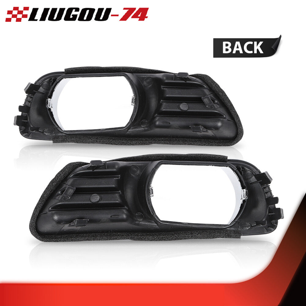 1 pair front bumper fog lamp cover trim fits 2007-2009 for Camry black - v