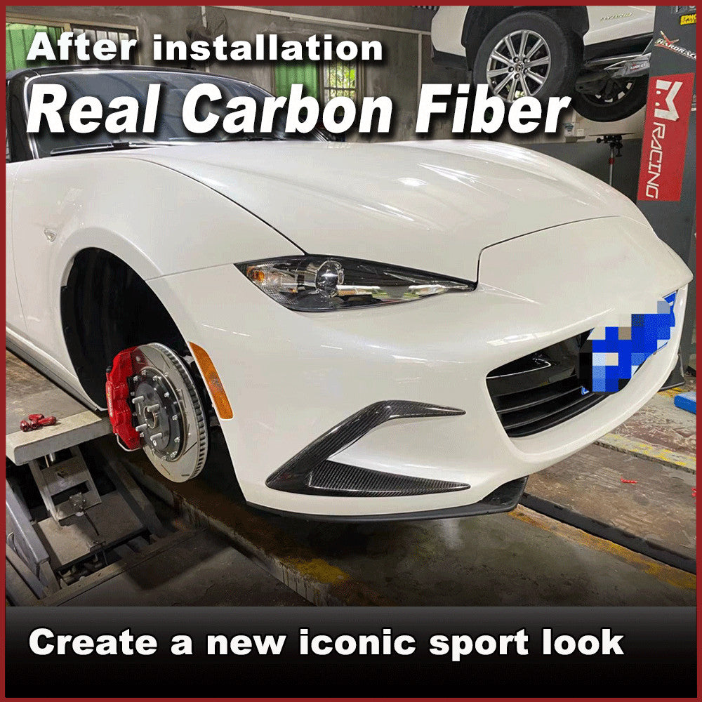 for Mazda MX5 MX-5 2022UP Real Carbon Fiber Front Bumper Fins Canards Splitters