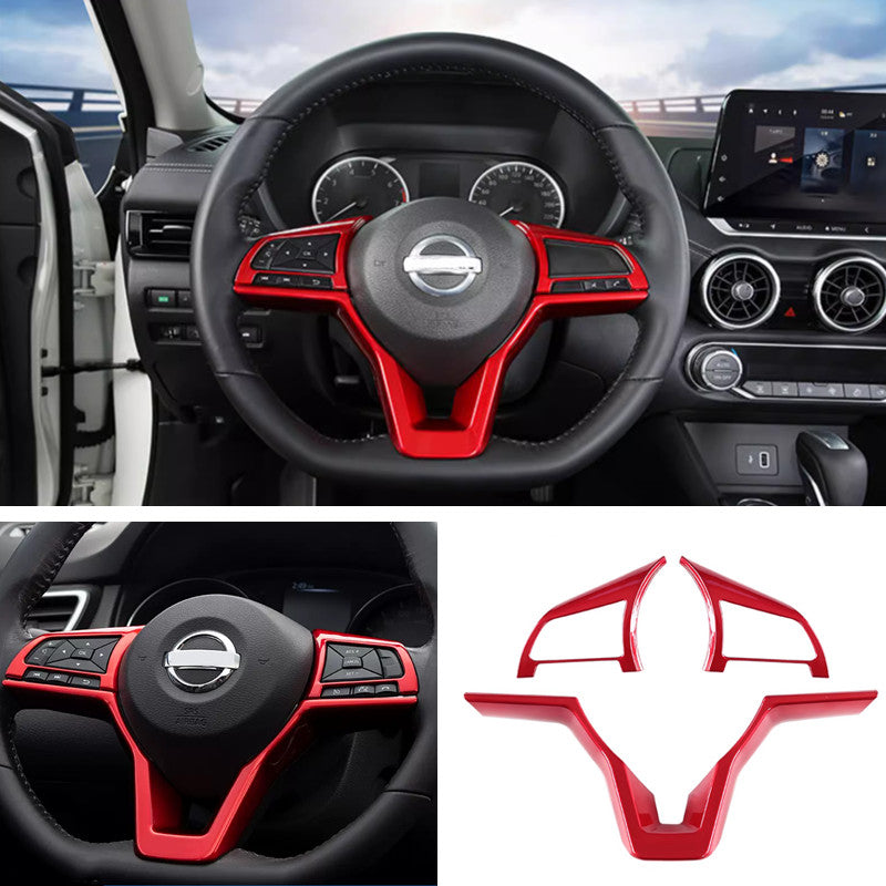 Red ABS steering wheel trim frame (3 pieces) for Nissan Sentra 2020 - 2024