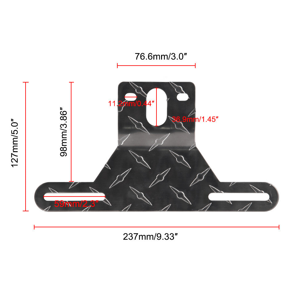 Aluminum Trailer License Plate Light Bracket Q