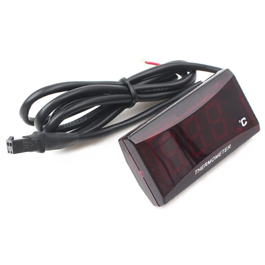 LED Digital Water Temperature Thermometer Gauge Motor Fit Racing Scooter Blue po