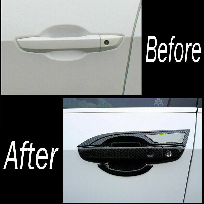 12X for Honda for Civic 2016-2021 Carbon Fiber ABS Outer Door Handle+Bowl Cover Trim