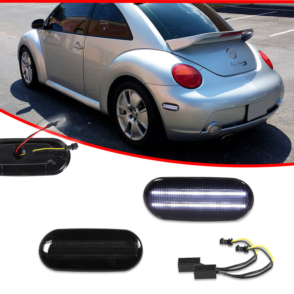 Smoked white LED rear fender side marker light suitable for Beetle from 1998 to 2005- v