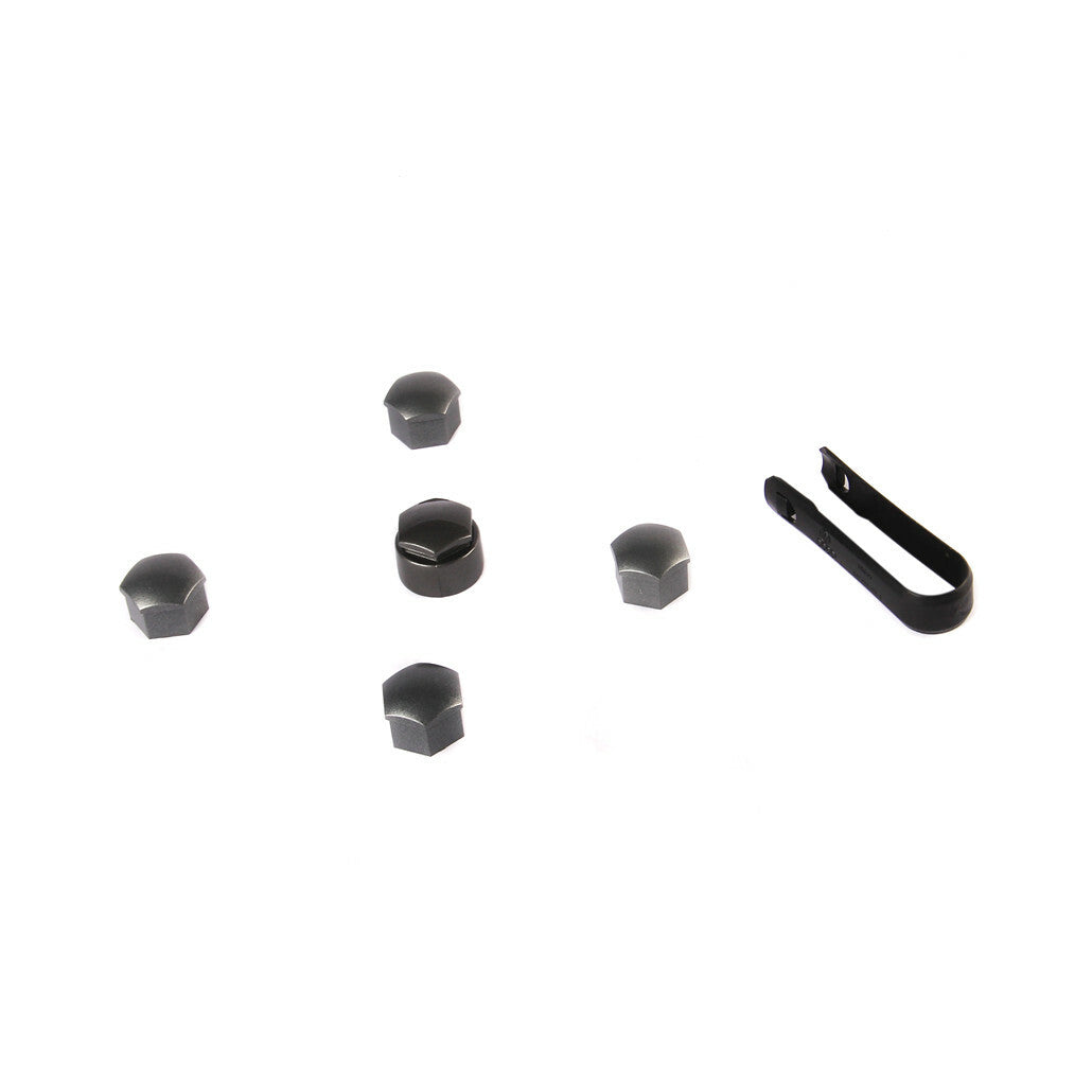 5* Black Lug Bolt Nut Caps &Removal Tools Fit for Passat for Audi for Skoda Q
