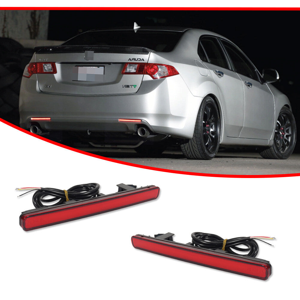 Red Lens 48-SMD LED Sequential Turn Signal Brake Light for 2009-2014 for Acura TSX- v