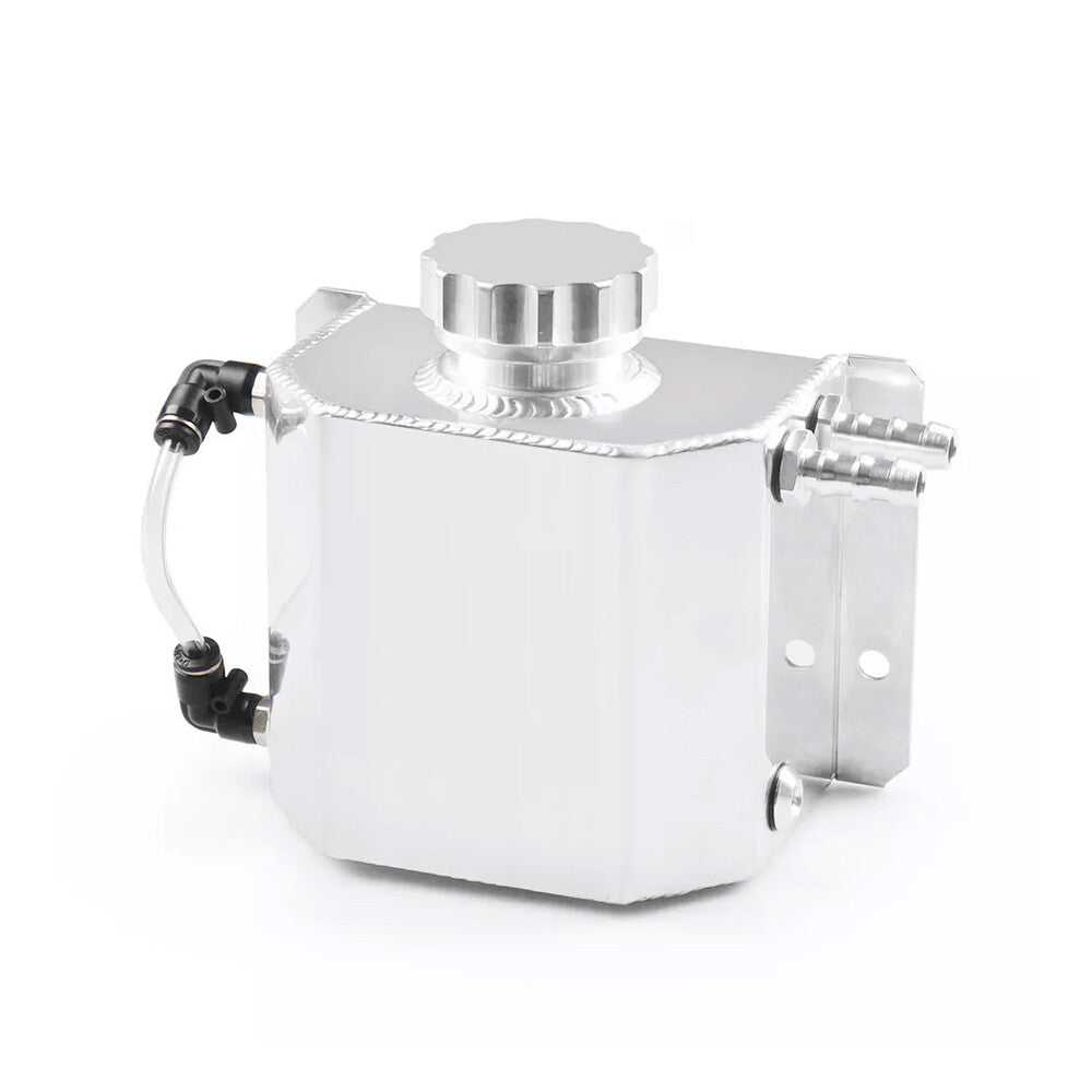 1L Universal Aluminium Engine Oil Catch Can Water Breather Tank Bottle Polished