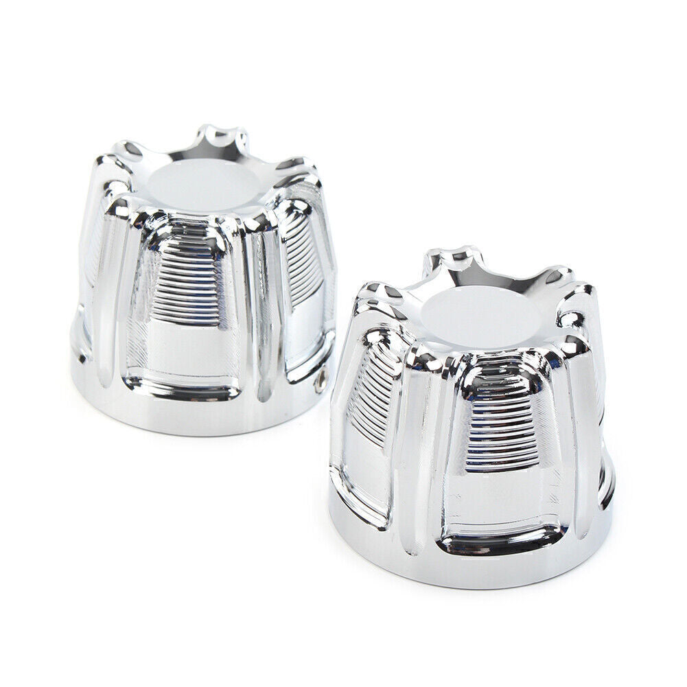 Front Axle Nut Cap Covers Chrome for Harley Dyna Softail Touring Street Glide XL Q
