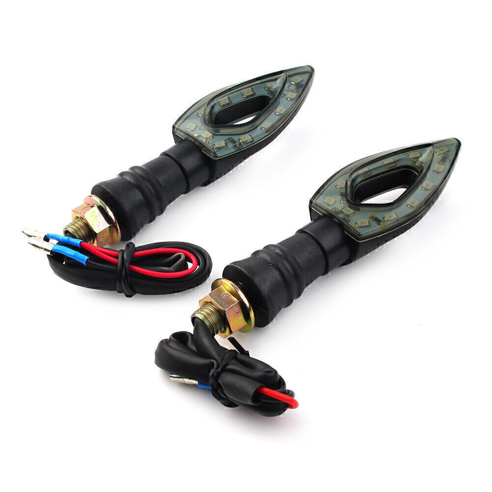 2x Universal Motorcycle LED Turn Signal Light Indicator Amber for Cafe Racer Q