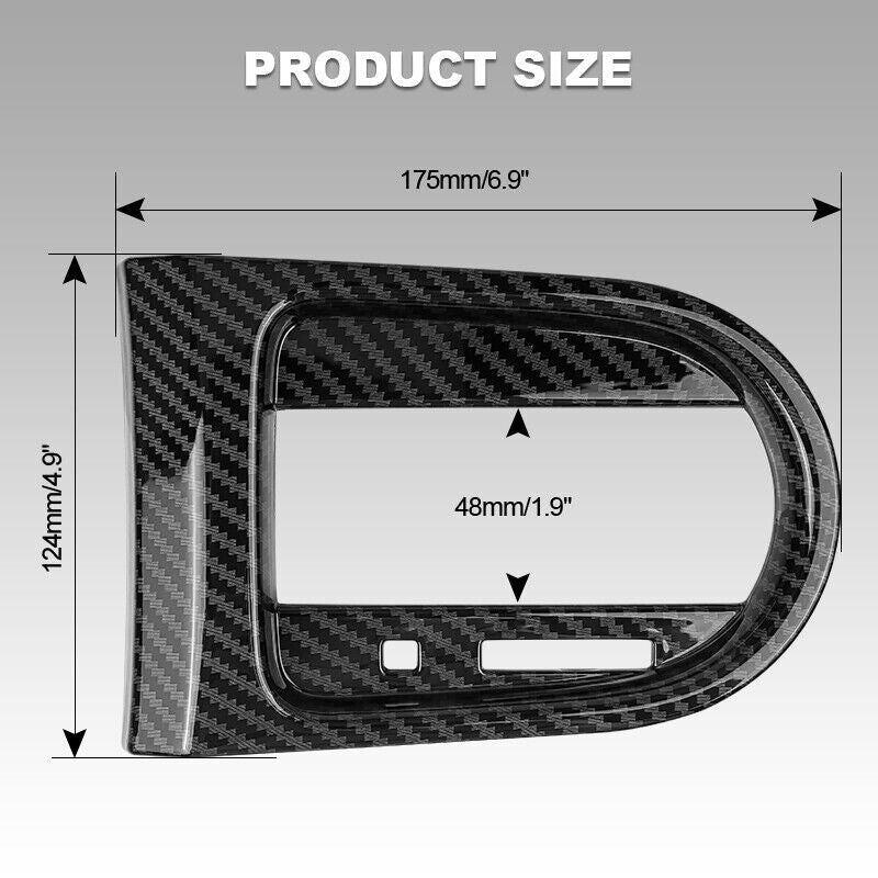 Interior Gear Shift Panel Trim Cover Cap for Ford for Mustang 15-24 Carbon Fiber