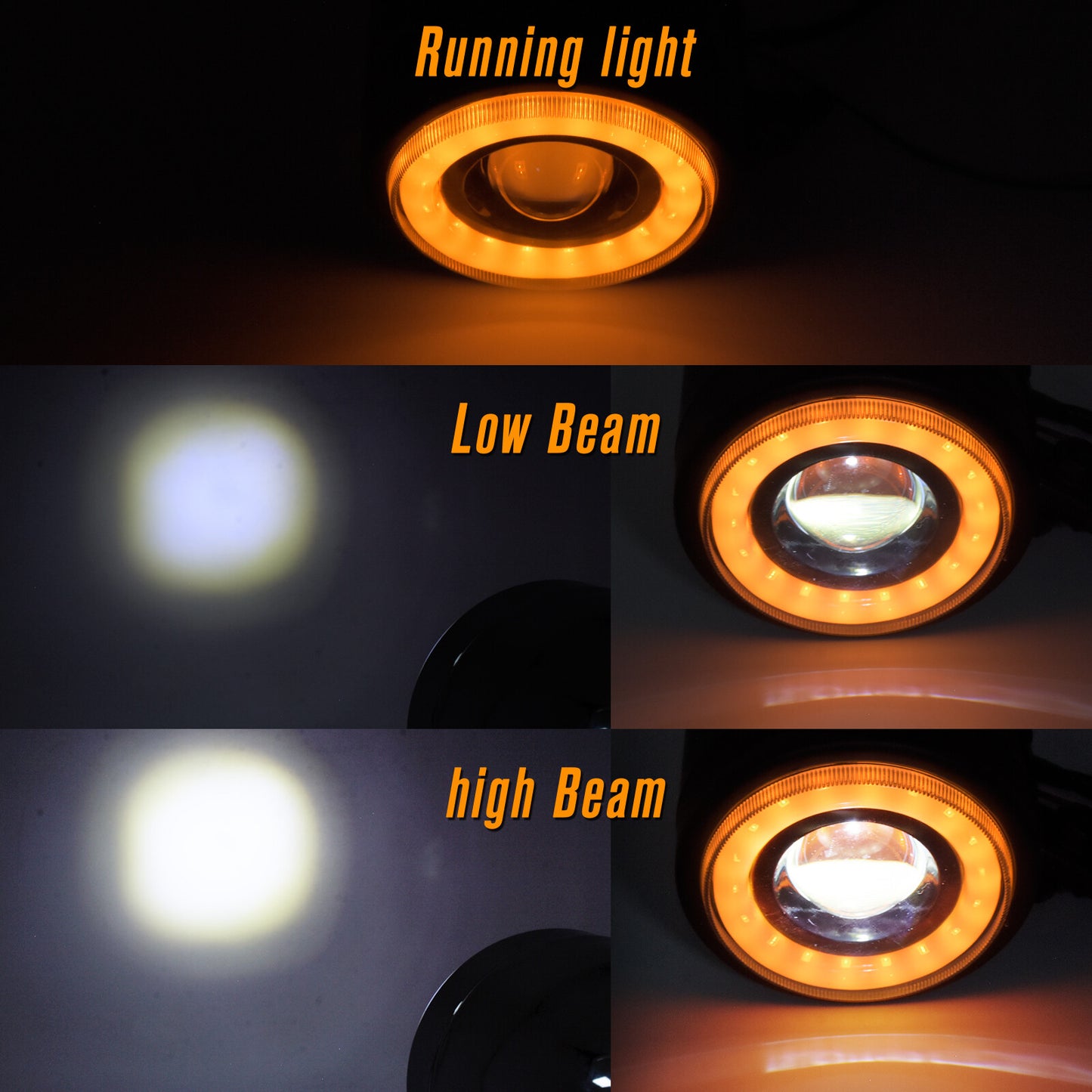 Motorcycle LED Amber Headlight Head Lamp Chrome Fit For Sportster XL 883 1200