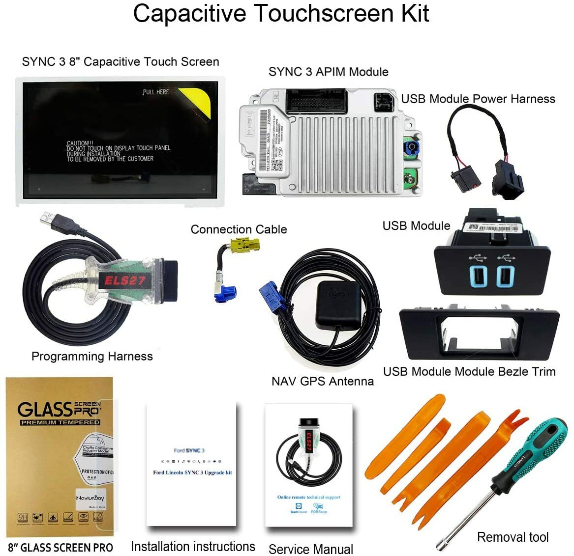 SYNC 1 to SYNC 3 Upgrade Kit Fit for Ford for Mustang 2015-2020 SYNC3.4 Whole Kit
