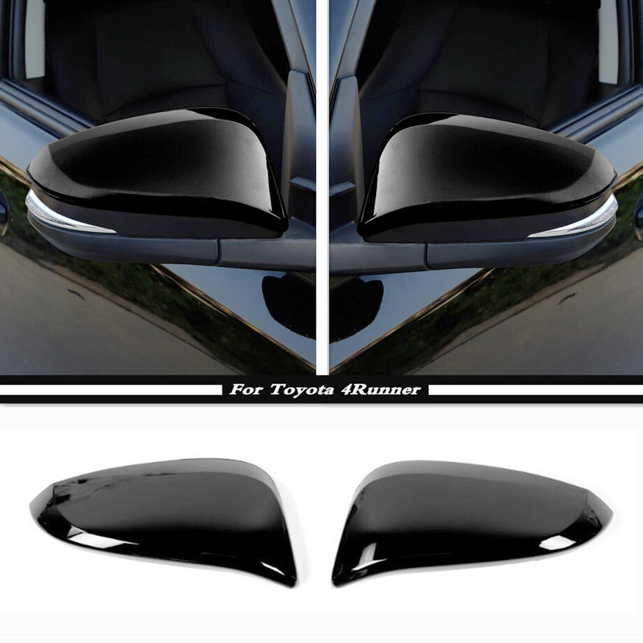 Glossy Black Side Mirror Frame Protector Trim2 Suitable for 2017 - 2023 for Toyota 4Runner