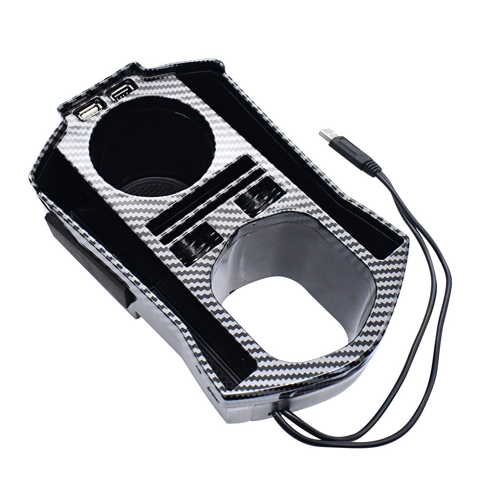 for Honda for Civic 2016-2021 Center Console Storage Box Cup Holder With USB Cable Q