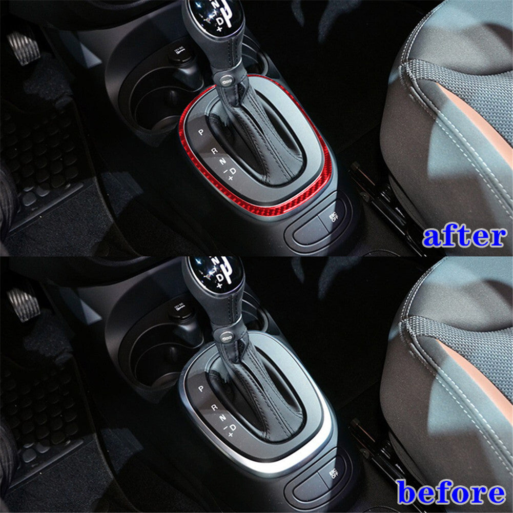 Red Carbon Fiber Gear Shift Panel Type A Trim Cover for VW for Golf MK7 2013-2017 v