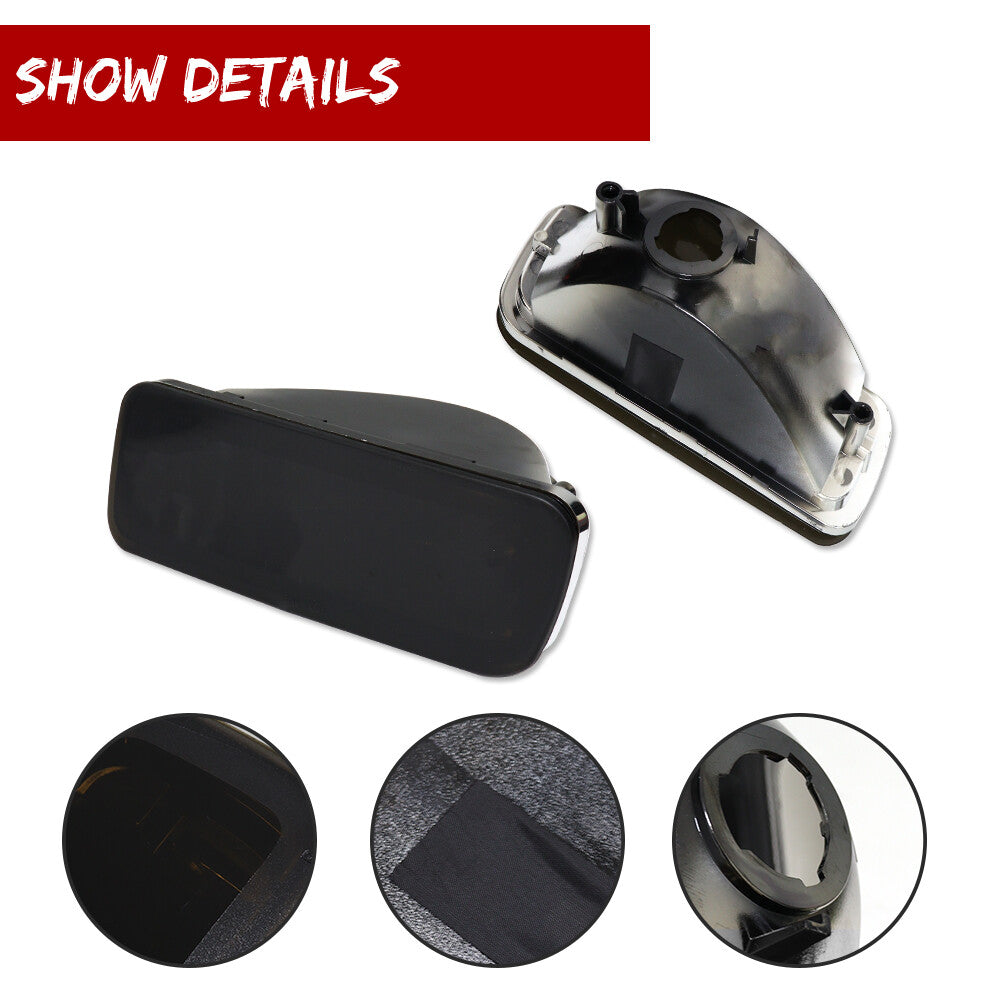 Smoked Black Front Bumper Signal Lights Pair for 1985 - 1992 for Camaro - v