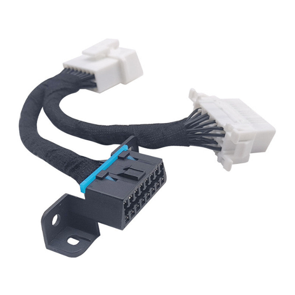 1 to 2 Spliter OBD2 16Pin Extension 15cm Cable Connector Male to Female