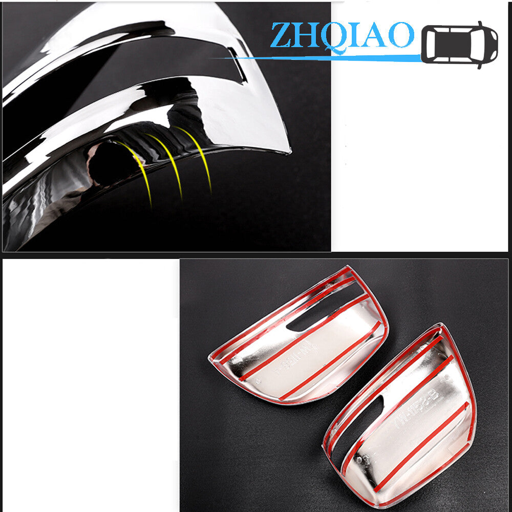 2PCS Chrome Rear View Mirror Cover Trim Fits for Land Cruiser Prado FJ150 2010-2018