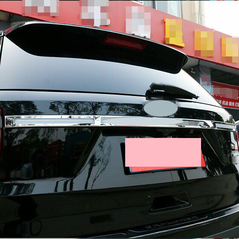 for Ford Explorer 2016-2019 Silver Rear Tailgate Trunk Trim Strip LED Badge Trim
