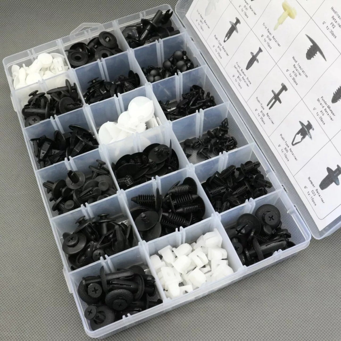 408 Pcs Auto Car Door Bumper Clip Fastener Plastic Rivet Set for Nissan