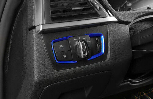 Blue Frame Trim Headlight Switch Control ABS Fit for BMW 3 4 Series GT 2013-2019