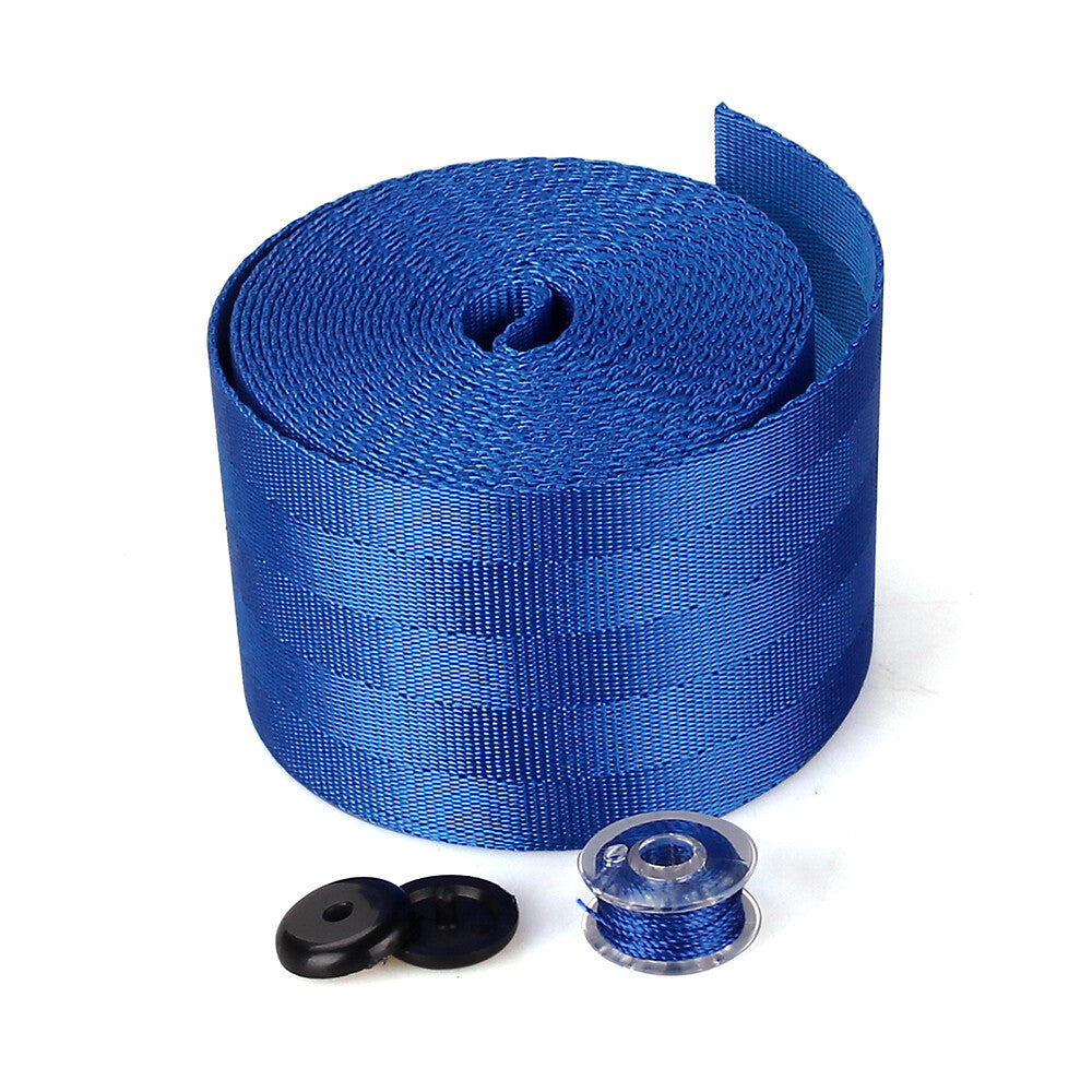 3.5M for Seat Belt Webbing Polyester for Seat Lap Retractable Nylon Safety Strap Blue
