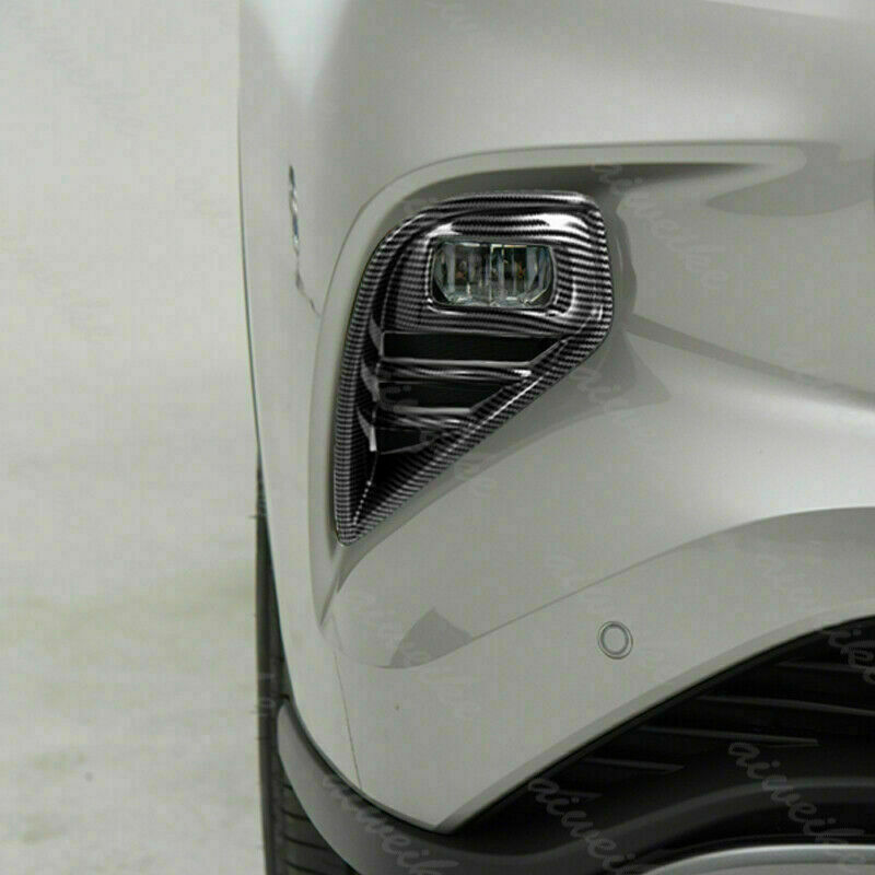 for Toyota Highlander 2020-2023 Carbon Fiber Front Bumper Fog Light Cover Trims