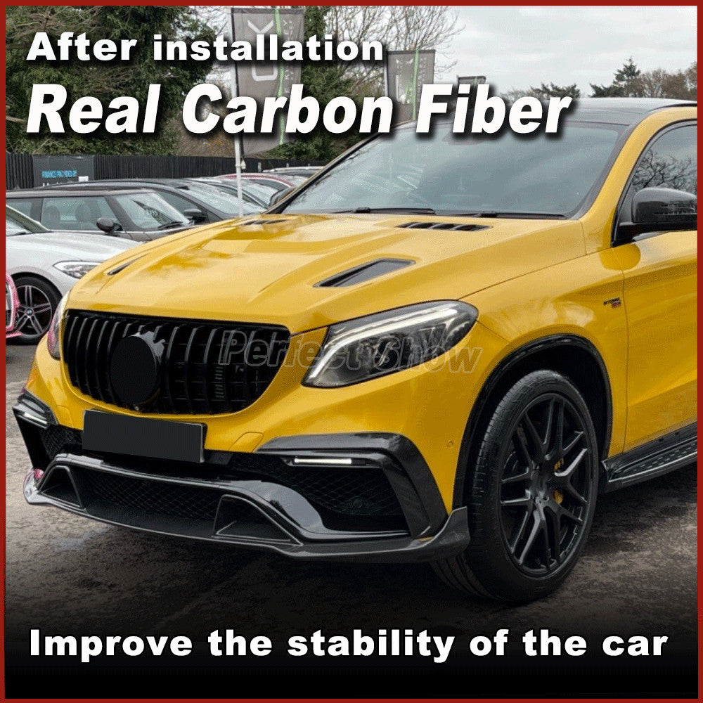 REAL CARBON Front Bumper Lip Spoiler for Mercedes-Benz GLE W166 GLE63 15-19